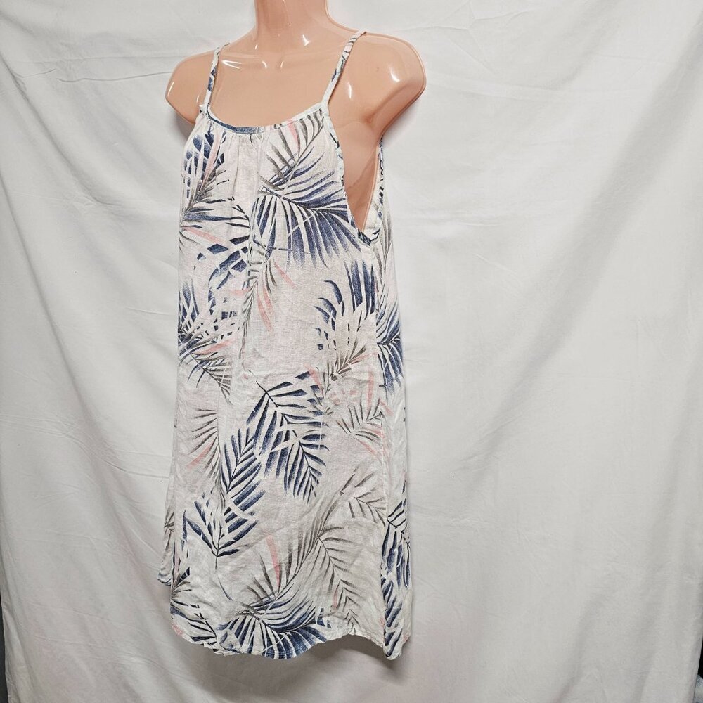 Lungo L'arno Tropical Sun Dress Women Size M White Linen - Picture 12 of 14